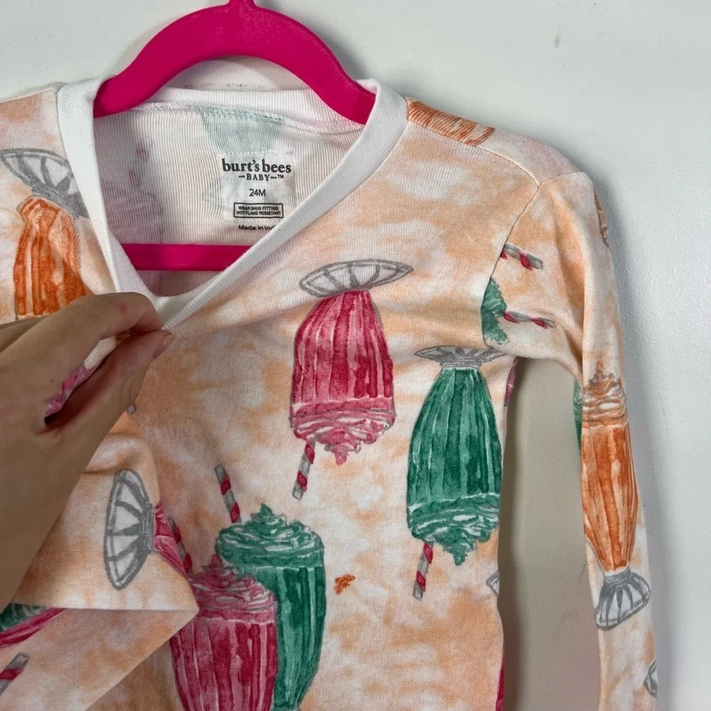 Burt’s Bees Organic Pajamas Set | Ice Cream Milkshakes size 24 Months